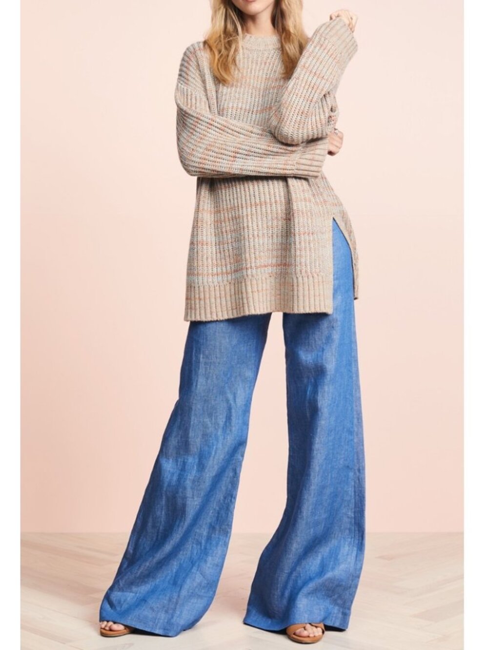 🇨🇦 Elizabeth and James Orra Melange Cashmere Knit Sweater Tunic